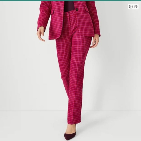 Ann Taylor Pants - NWT! Ann Taylor Sophia Pants In Pink Houndstooth
